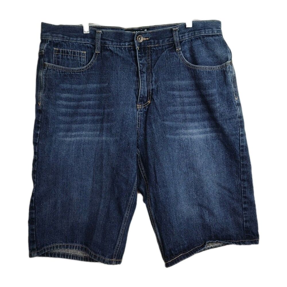 Vintage Y2K‎ Avirex Denim Shorts Men's 40 Blue Embroidered Pockets